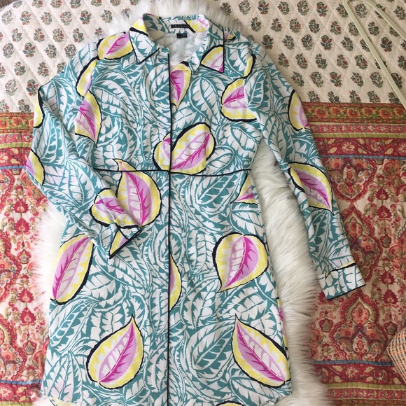Theory long sleeve leafy pattern dress - Picture 8 of 8